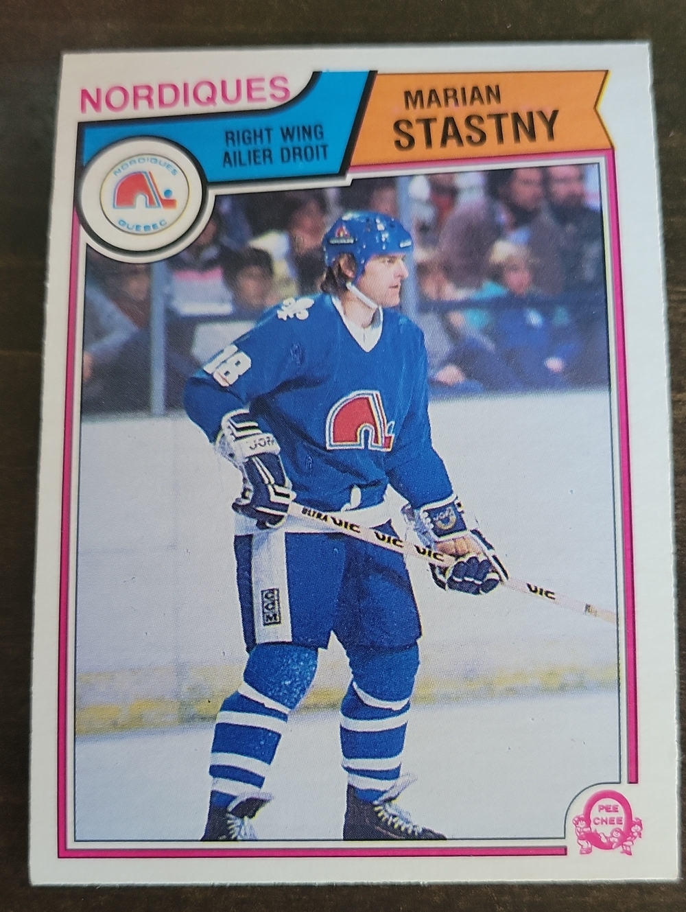1983/84 OPC Marian Stastny Quebec Nordiques Hockey Card - Blue Team Jersey